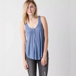 NWT Amuse Society Buckle Tank Top Side Slits Henley New Camisole XS